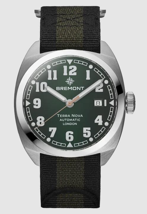 Best Bremont TERRA NOVA 40.5 DATE Green Dial fabric strap Replica Watch